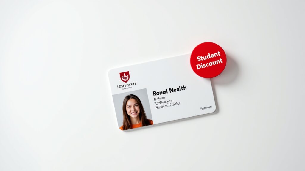 Student ID with discount badge