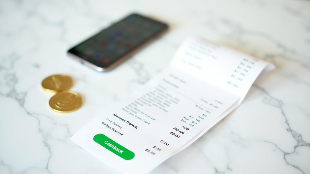 Shopping receipt with cashback