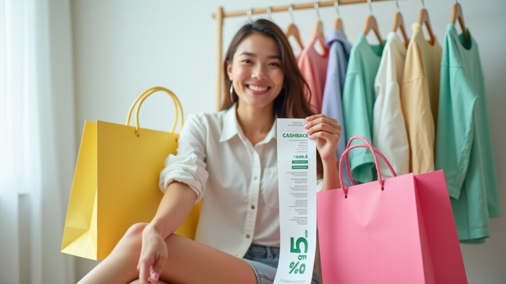Fashion haul with cashback receipt